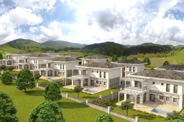 Lilya Country villalarının kuşbakışı görünümü
